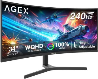Gamingmonitor 34 inch Gebogen 240 Hz UWQHD VA-paneel ultrawide scherm
