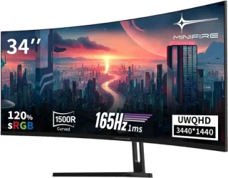 Gamingmonitor curved 34 inch ultrawide scherm