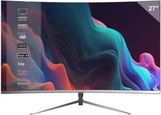 Gebogen gamingmonitor 27 inch, wit