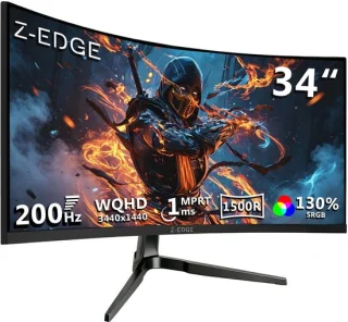 Gebogen gamingmonitor 34 inch UWQHD zwart