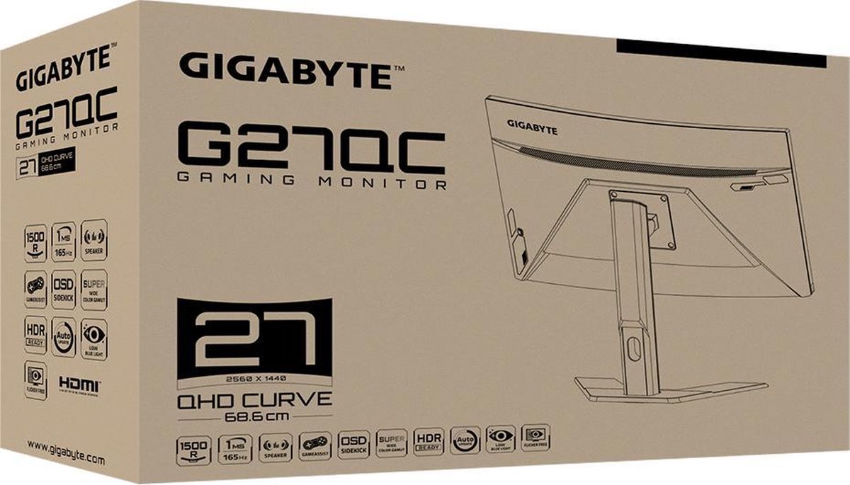 Gigabyte G27QC 27" QHD Curved LED Monitor