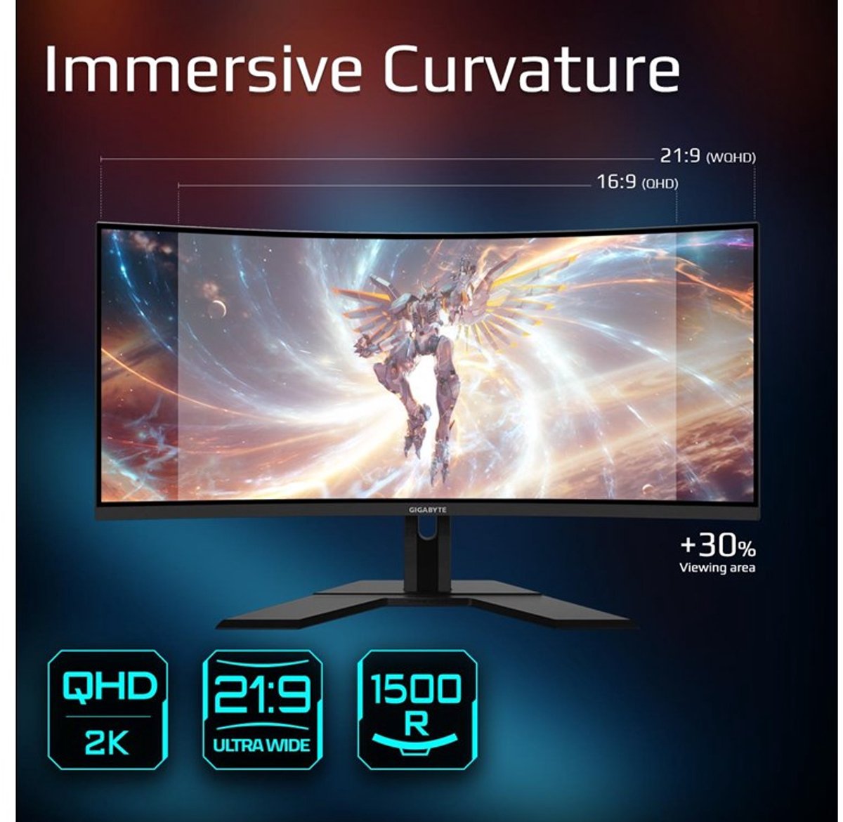 Gigabyte G34WQCP 34 inch Curved Ultrawide Gaming Monitor