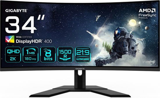 Gigabyte G34WQCP 34 inch Curved Ultrawide Gaming Monitor