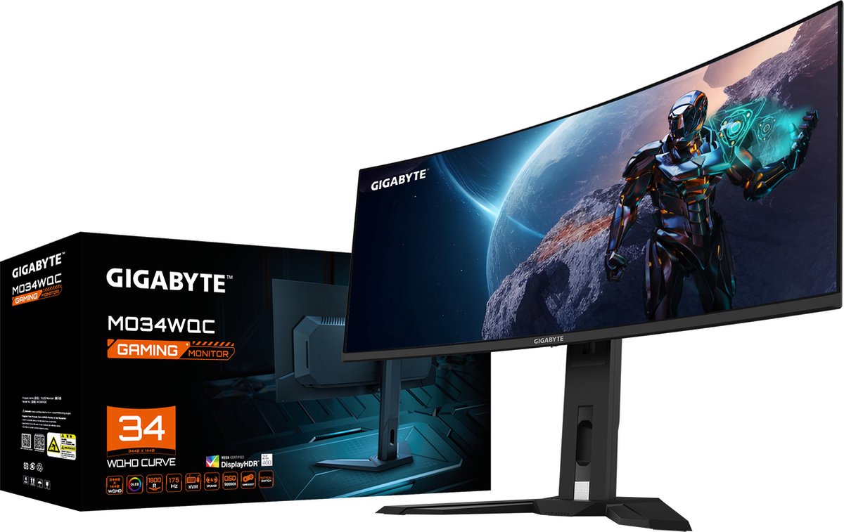 Gigabyte MO34WQC 34" Curved Ultrawide OLED Monitor