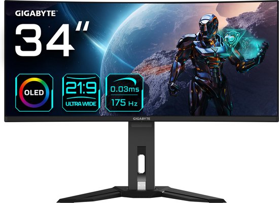 Gigabyte MO34WQC 34" Curved Ultrawide OLED Monitor