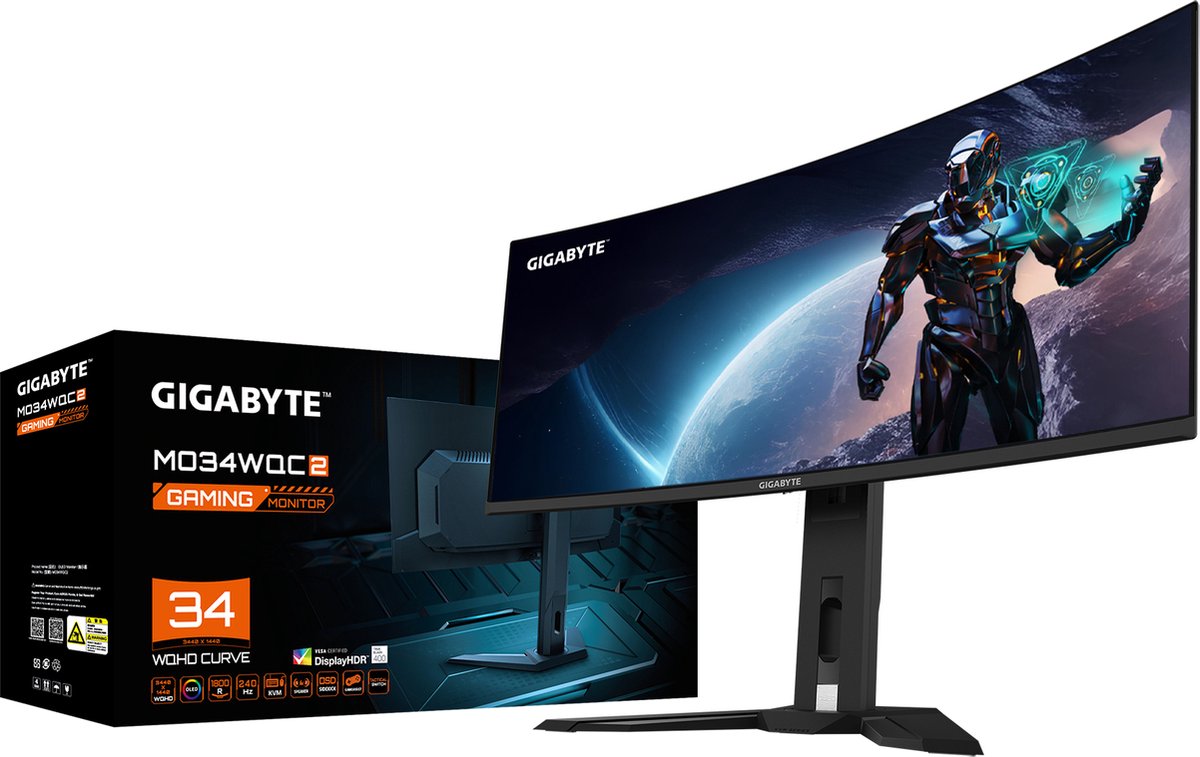 Gigabyte MO34WQC2 Curved Ultrawide OLED Monitor 34"
