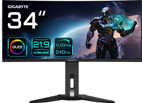 Gigabyte MO34WQC2 Curved Ultrawide OLED Monitor 34"
