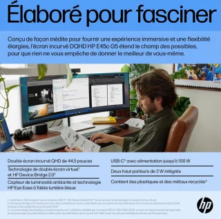 HP E45c G5 DQHD Curved Monitor