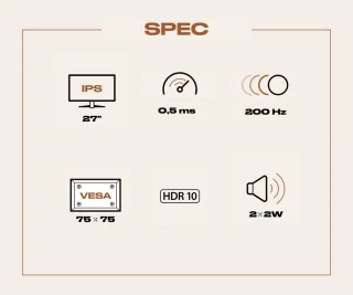 HSP Monitor Gaming 27" IPS FHD 200Hz