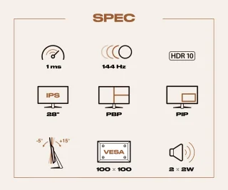 JAPANNEXT JN-280IPS144UHDR 28" 4K Gaming Monitor