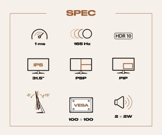 JAPANNEXT JN-IPS3150WQHDR165 Gaming Monitor 31,5" 2K WQHD 165Hz