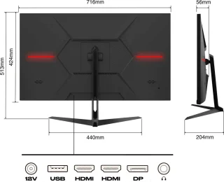 JAPANNEXT JN-IPS3150WQHDR165 Gaming Monitor 31,5" 2K WQHD 165Hz