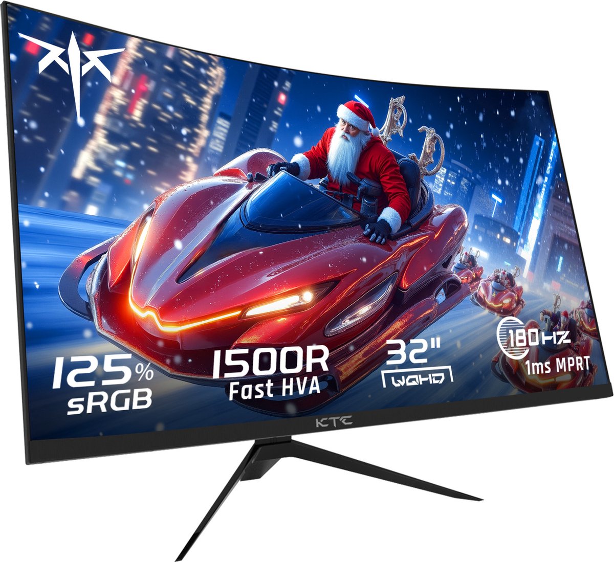 De KTC H32S17 32 inch Curved Gaming Monitor QHD 180Hz in één oogopslag