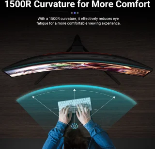 KTC H32S17 32 inch Curved Gaming Monitor QHD 180Hz