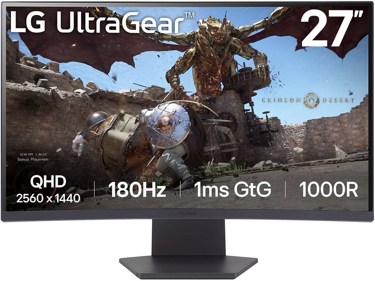LG UltraGear 27GS60QC-B 27 inch QHD Curved Monitor