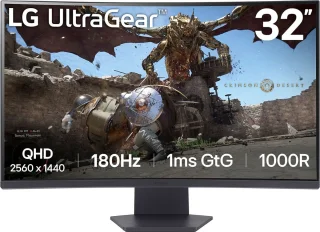 LG UltraGear 32GS60QC-B 32 inch QHD Curved Gaming Monitor