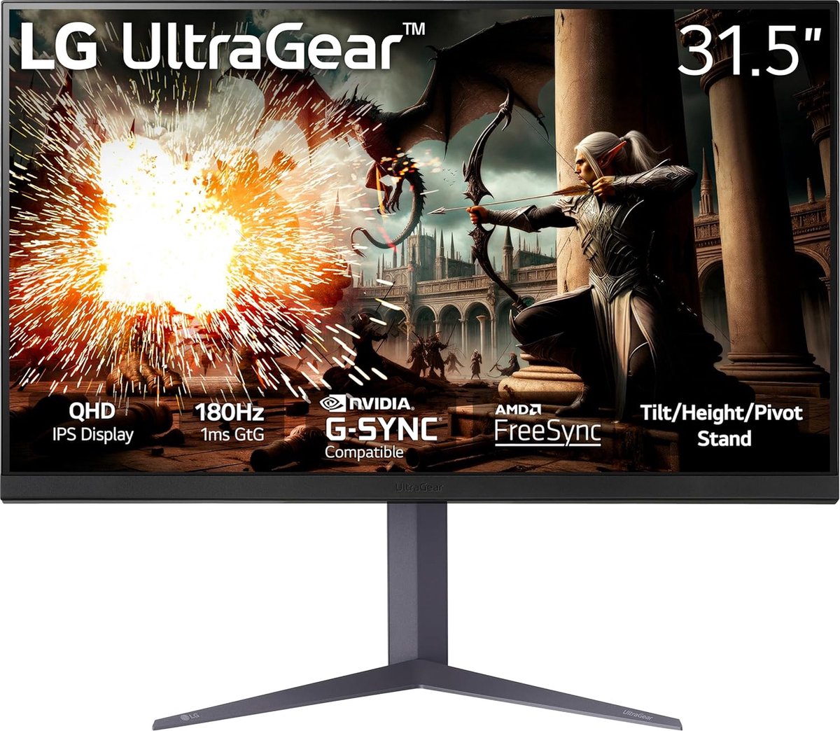 De LG UltraGear 32GS75Q-B 32 inch QHD Gaming Monitor in één oogopslag
