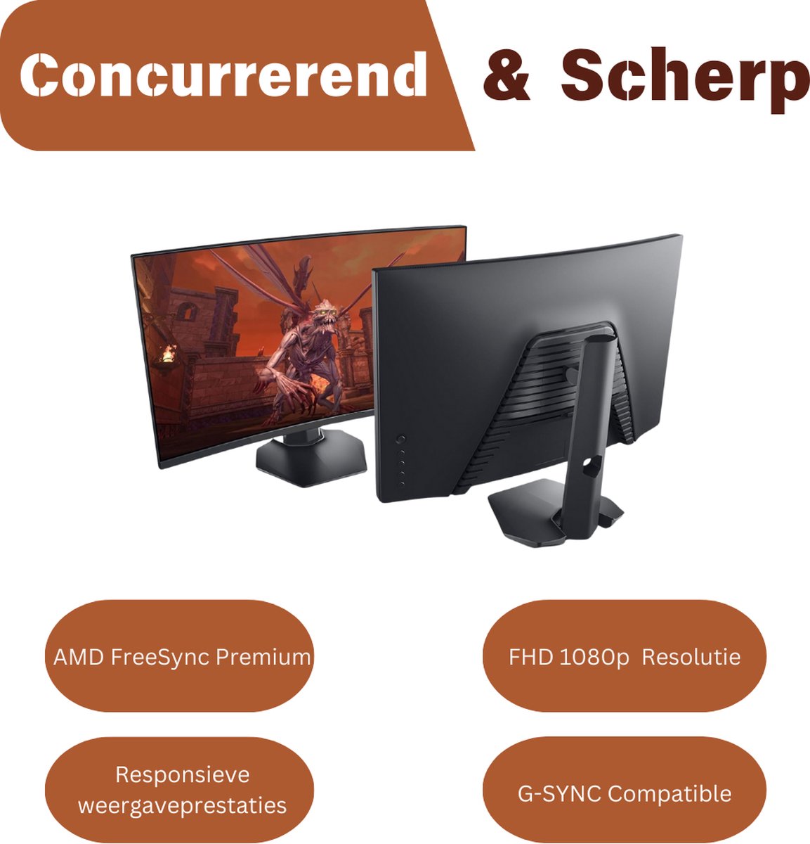 LifeStages 144Hz Gebogen Gaming Monitor 1500R VA 24 inch Zwart
