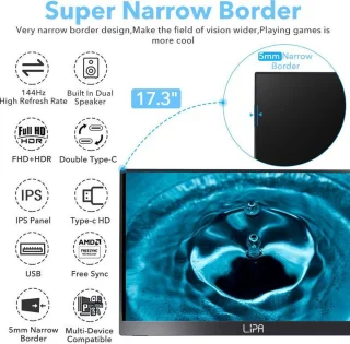 Lipa HDR-60 17.3 inch Full HD portable monitor