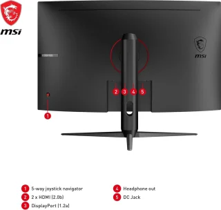 MSI G32CQ5P 32 inch Curved Gaming Monitor QHD 170Hz