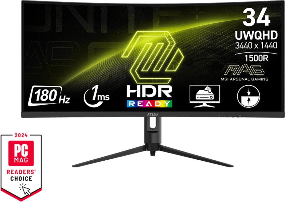 De MSI MAG 342CQR E2 34" UltraWide QHD Curved Monitor in één oogopslag