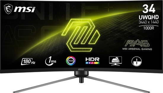 MSI MAG 345CQRDE 34" UltraWide QHD monitor zwart