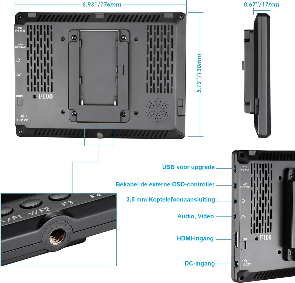 Neewer F100 7 Inch Camera Field Monitor