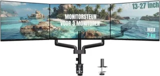 SCH® Monitorarm 3-schermen - Zwart