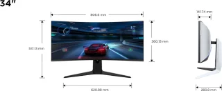 TCL 34R83Q Ultrawide QHD Mini LED Gaming Monitor 34 inch