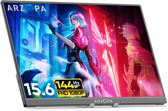 Thuys 144Hz Draagbare Gaming Monitor 1080P Zwart