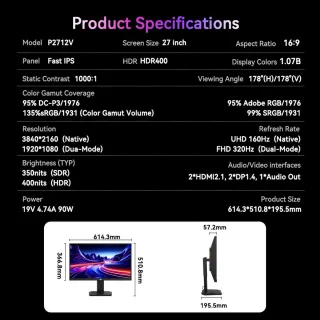 TITAN ARMY P2712V Gaming Monitor