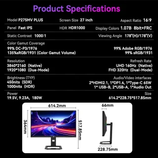 TITAN ARMY P275MV PLUS Gaming Monitor