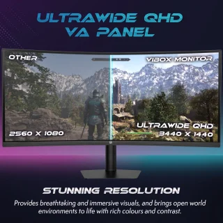 Vibox 34 inch Ultrawide Curved Gaming Monitor