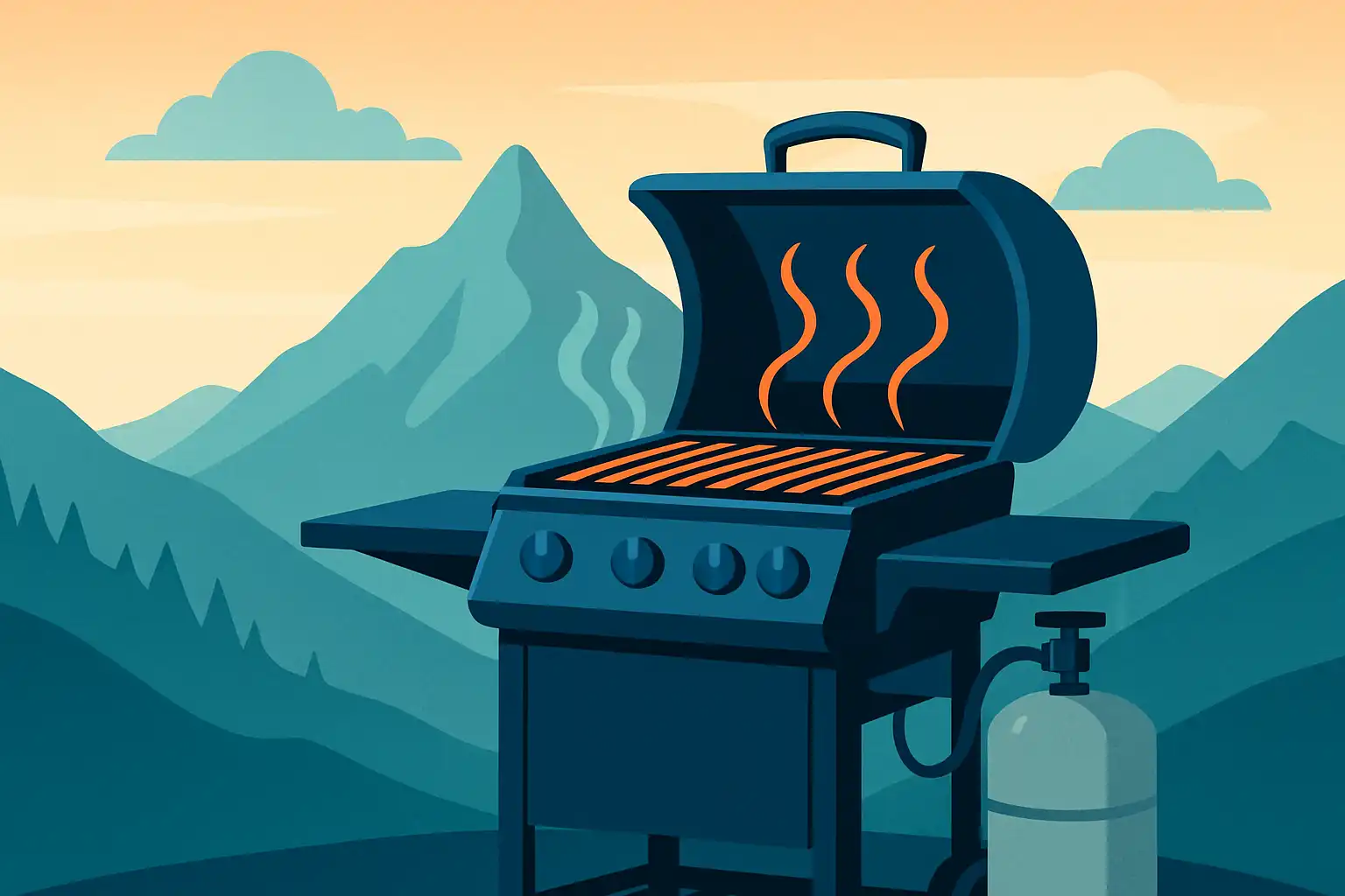 Grillen in de bergen: hoe je je gasbarbecue aanpast voor koken op hoogte