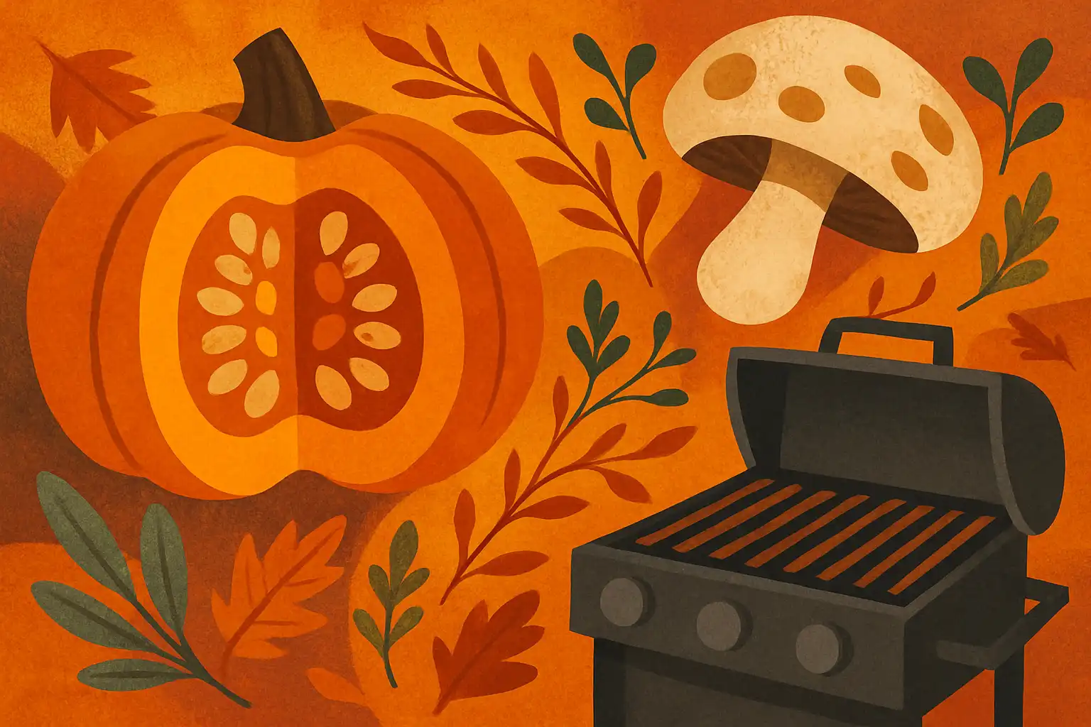 Herfst op de gasbarbecue: zo grill je met pompoen, paddenstoelen en herfstkruiden