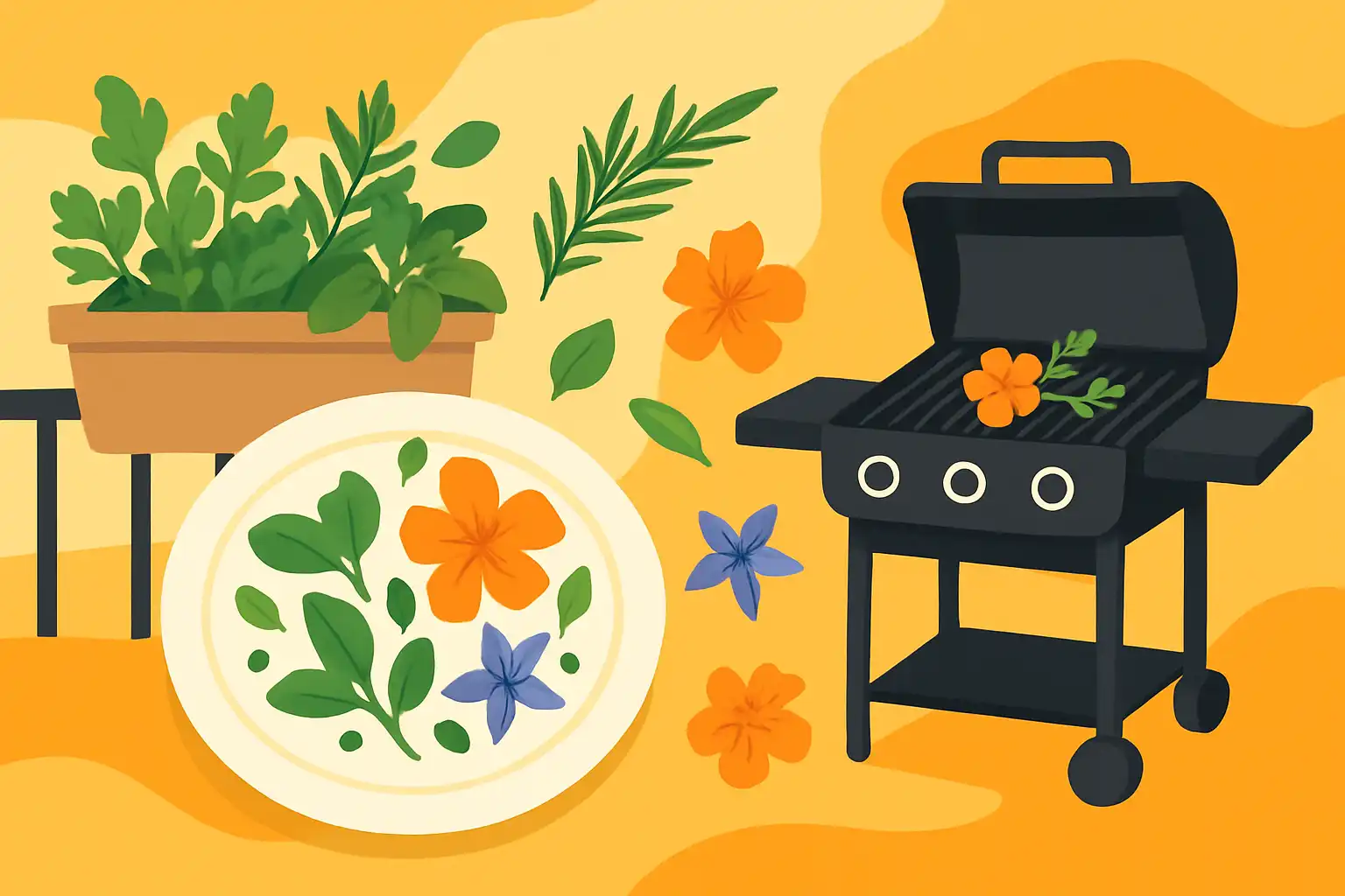 Van balkonkruidentuin naar bord: zo gebruik je verse kruiden en eetbare bloemen op je gasbarbecue