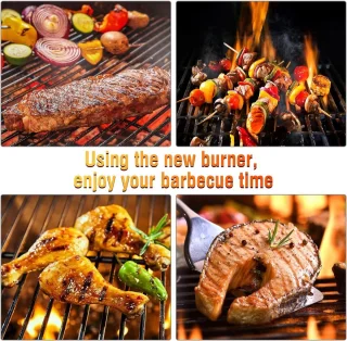 Instelbare roestvrijstalen branderaccessoires - 3 stuks, 308-449 cm Universele brander voor gasbarbecues, reserveonderdelen - Master Forge Perfect Flame Uniflame