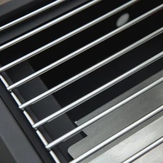 Tafelgrill Gasgrill BBQ met 2 Branders - Mobiele Grillwagen voor Buiten met RVS en Thermometer