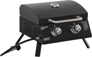 Tafelgrill Gasgrill BBQ met 2 Branders - Mobiele Grillwagen voor Buiten met RVS en Thermometer review