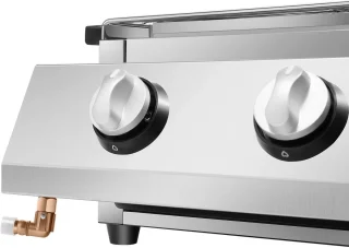 Paco Goederen® 4-branders BBQ-propaangasgril - Roestvrij Staal - Draagbare LPG - Tafelmodel - In Hoogte Verstelbare Gasgrill- Tuin Terras Balkon Camping - Afneembare rookloze barbecuegrill - Snelle opwarming