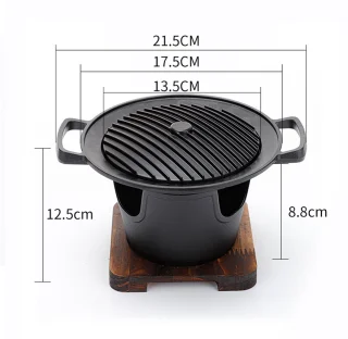 Draagbare houtskoolgrill – Anti-aanbak, gemakkelijk schoon te maken, perfect voor buiten, picknicks en kamperen