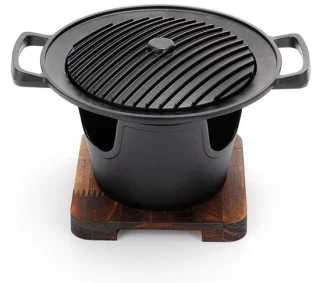 Draagbare houtskoolgrill – Anti-aanbak, gemakkelijk schoon te maken, perfect voor buiten, picknicks en kamperen