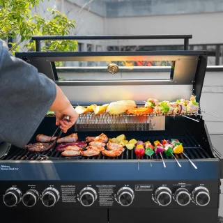 TAINO PLATINUM YAMARA DARK 6+2 Gasgrill - Staal 6 Branders Sear-Burner Backburner