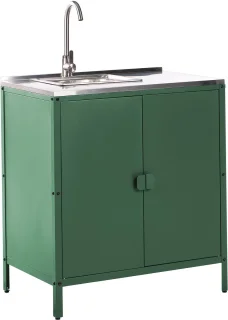 BELIANI VILAMA - Tuin keukenset 2-delig met spoelbak - Groen - RVS