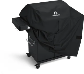 BURNHARD® 4 Branders gasbarbecue Big FRED Black Series 3 incl. achterbrander, keramische 900°C infraroodbrander, zijkookplaat, gietijzeren grillrooster + uitklapbare zijtafels