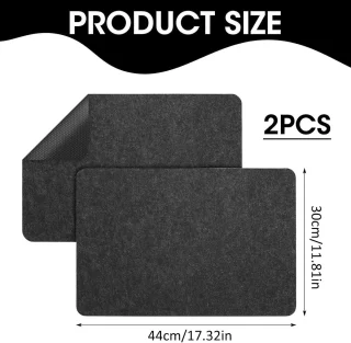 Candala Set van 2 vuurvaste onderleggers voor keukenapparaten, hittebeschermingsmat, 30 x 45 cm, brandwerende deken, antislip, ideaal voor koffiezetapparaten, magnetrons, broodroosters, luchtfriteuses - zwart