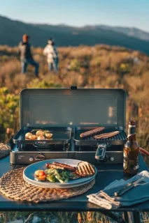 Gasbarbecue voor Camping en Buiten, Compacte Grill met 2 Kookzijden