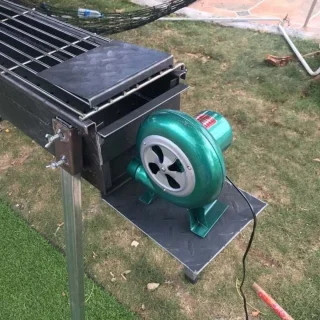 JeiibrZui Bbq-ventilator - Bbq-luchtblazer - Stille Koperen Spoel & Trillingsbestendig Ontwerp - 1 Stuk - Voor Thuis En Camping Gebruik Blauw