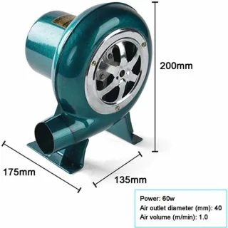 JeiibrZui Bbq-ventilator - Bbq-luchtblazer - Stille Koperen Spoel & Trillingsbestendig Ontwerp - 1 Stuk - Voor Thuis En Camping Gebruik Blauw