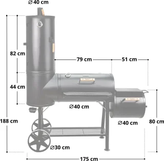 TAINO CHIEF 130kg - Smoker Set Cover Houtskoolgrill BBQ